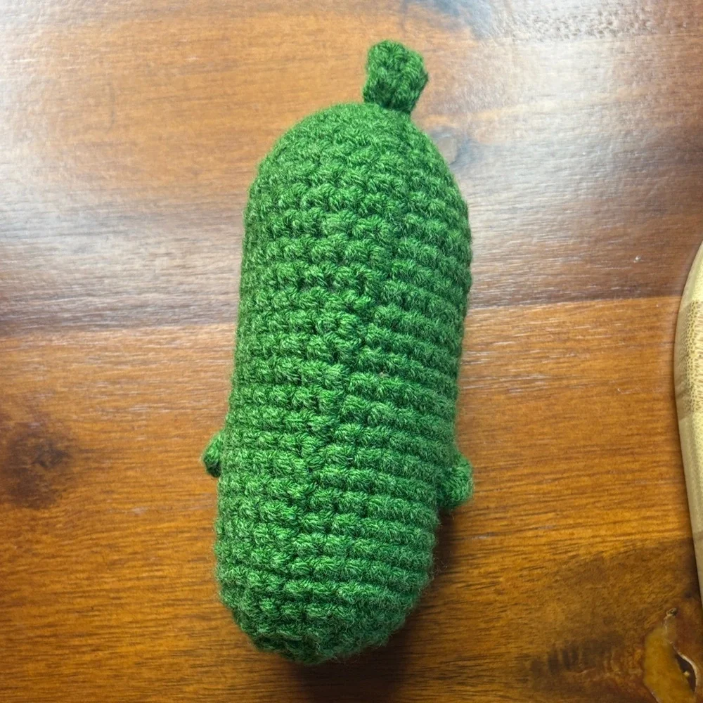 Green Crochet Emotional Support Pickle